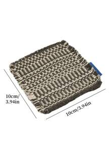 Cirelle 1pc Vintage Tassel Woven Coaster - Checkered Square Insulated Mat, Multi-Purpose Coffee/Tea Table Mat (3.94 Inches X 3.94 Inches), Suitable For Holiday Parties, Family Gatherings - Multicolor - View 10