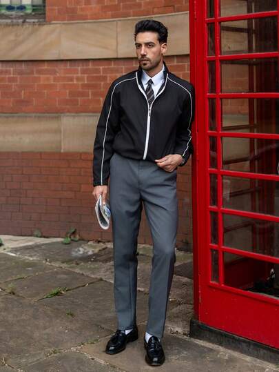 YOUESAWY YOUESAWY 男士立领拉链休闲宽松外套