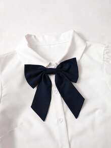 SHEIN Elladie kids 2件套优雅串珠蝴蝶结露脐上衣和半裙套装，适合少女，可用于生日派对、宴会、舞会、晚宴、花童、伴娘、毕业典礼、选美比赛、节日庆典和其他场合。 - 彩色 - 查看 3