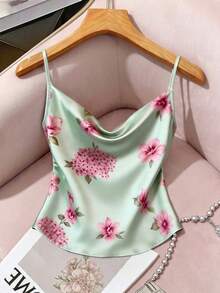 GlowEve Áo hai dây họa tiết hoa nhí cho nữ, Áo hai dây satin cho nữ, Áo hai dây satin cổ xếp ly họa tiết hoa màu xanh lá cây, Áo hai dây charmeuse thanh lịch mùa hè mới cho nữ, Áo hai dây cổ xếp ly họa tiết hoa sang trọng, Áo không tay satin mềm mại thướt tha thanh lịch cho nữ, Áo kiểu satin mềm mại tối giản không tay cho nữ, Phong cách thanh lịch tối giản, Thích hợp cho trang phục thường ngày của nữ, trang phục dự tiệc cho nữ, trang phục đi nghỉ mát cho nữ, trang phục đi làm thường ngày thời trang, trang phục công sở, trang phục thường ngày đa năng, Thích hợp cho các dịp thường nhật, đi làm, hẹn hò, dự tiệc, thư giãn tại nhà, du lịch ngoài trời, tiệc trà chiều và các dịp khác. - Nhiều màu - Xem 4