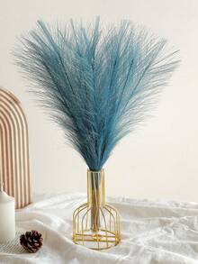 10 pièces Roseau artificiel de simulation pour décoration de la maison, intérieur, salon, arrangements floraux, Saint-Valentin, cadeaux d'anniversaire, remise de diplôme, décoration d'automne, plantes artificielles - Bleu canard - Voir 4