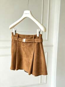GlowEve Women's Solid Color Versatile A-Line Skirt, Autumn/Winter - Khaki - View 1