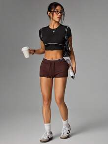 SHEIN Dewbera Dam Sporttröjor och linnen - Svart - Visa 6