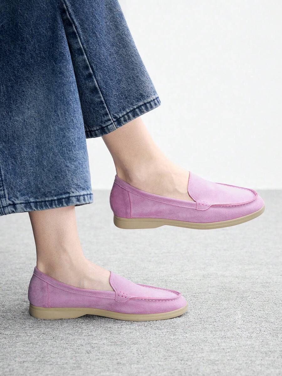 CUCCOO BIZCHIC Women's Casual Comfortable Slip-On Loafers For Daily Commute & Versatile Wear For Christmas Valentine's Day - Baby Pink - View 1