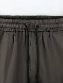 Manfinity Homme Quần dài trơn túi thắt nơ phía trước thường ngày cho nam, Trang phục hàng ngày, Quần ôm bó co giãn cho nam, Quần thường ngày cho nam, Quần thiết kế cho nam, Quần nam dạo phố, Mùa thu - Màu xám đen - Xem 3