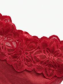 Bisouelle Women's Lace Patchwork Thong Panties, Featuring Delicate Lace Pattern. Made Of Skin-Friendly Fabric, Sexy Low-Waist Design. Exquisite Floral Lace Ladies' Lingerie, High Cost-Performance, Suitable For Dates, Daily Wear And Parties. - Multicolor - View 3