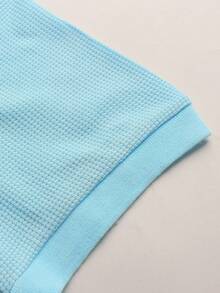 Manfinity Homme Men's Solid Color Polo Shirt And Shorts Set, Casual & Minimalist For Daily Wear Holiday - Baby Blue - View 3