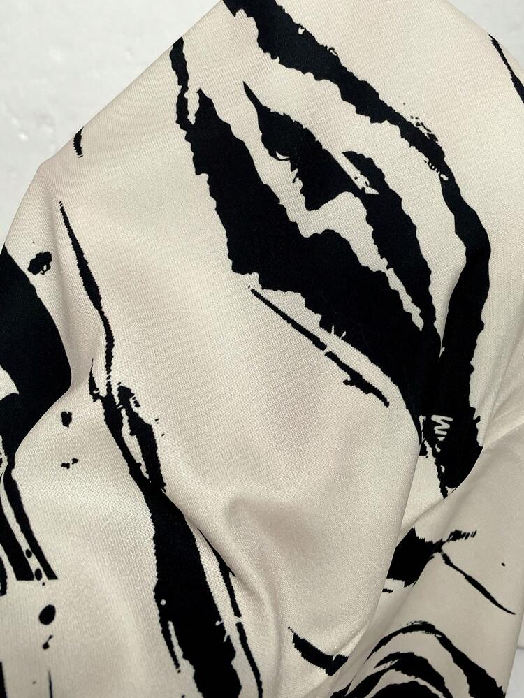 Plus Size Women Loose Printed Blouse, Spring/Summer