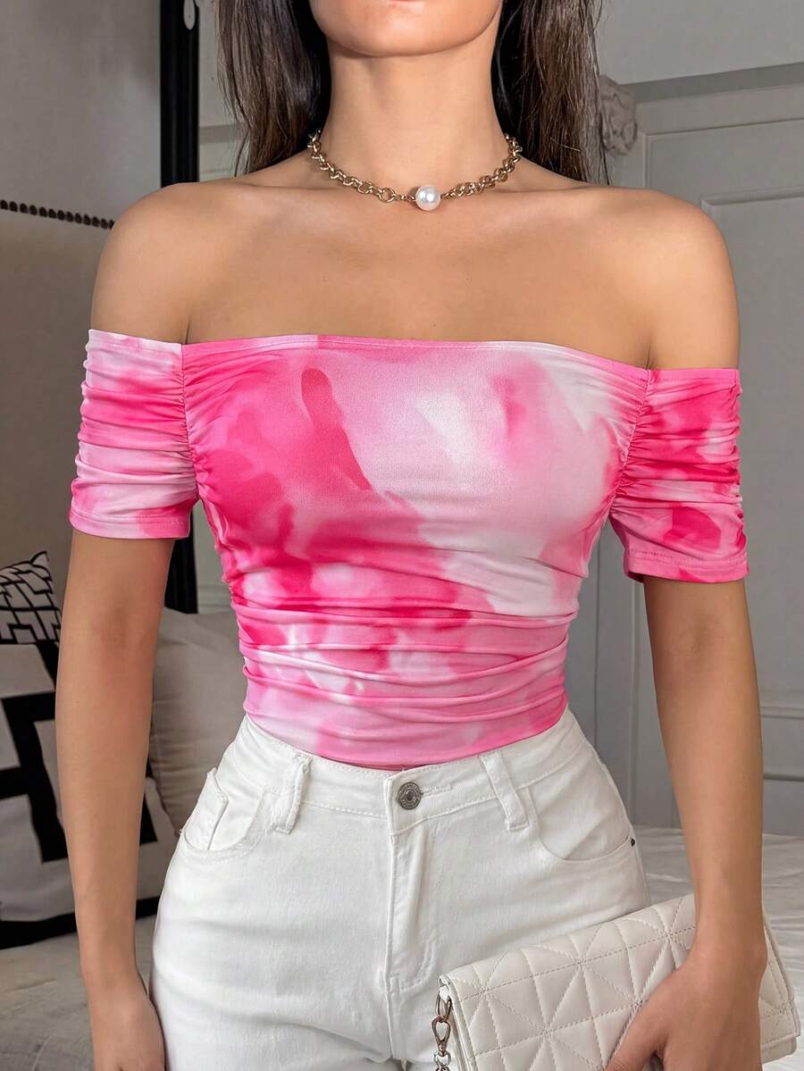 Ronhire 直領褶揉短袖T恤