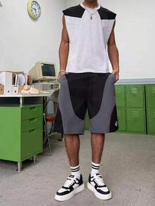STEELVANCE Men's Casual Contrast Color Drawstring Shorts, Summer - Multicolor - View 3