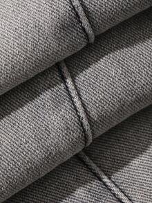 DAZY Jeans de pierna recta de unicolor y minimalistas para mujer - Gris - Ver 6