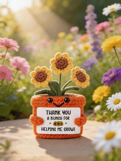 MINKOJA MINKOJA 1 Hand-Crocheted Desktop Decorative Ornament Fun And Adorable Animal/Plant Sci-Fi Designs Birthday Gift Card Mother's Day/Father's Day Gift For Dad Present For Colleagues, Family, Mom, Women, Men, Her, Him, Sisters, Best Friends Hand-Knitted Positive Emotions Knitting & Crocheting Gratitude, Inspiration, Encouragement Creative Graduation & Holiday Gifts Party Favors, Small Gifts, Souvenirs