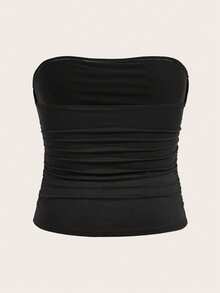 Calvaya Top tubo casual de verano para mujer talla grande - Blanco y Negro - Ver 5