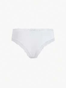 Bisouelle 5pcs Solid Color Lace Trim Striped Women's Triangle Briefs, Sexy & Breathable - Multicolor - View 9
