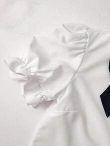 SHEIN Elladie kids 2件套优雅串珠蝴蝶结露脐上衣和半裙套装，适合少女，可用于生日派对、宴会、舞会、晚宴、花童、伴娘、毕业典礼、选美比赛、节日庆典和其他场合。 - 彩色 - 查看 5
