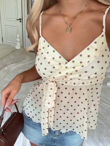 Top de verano para mujer, estilo casual minimalista versátil para uso diario, fiesta, aeropuerto, con estampado de rayas azules y blancas, apto para uso al aire libre - Amarillo - Ver 4