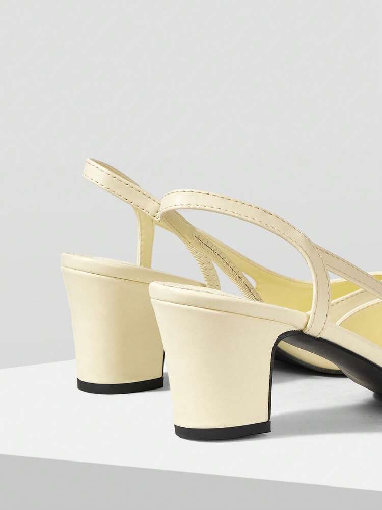 WOMEN SHOES NEW EUROPEAN AND AMERICAN STYLE SIDE AIR SPLICING ROUND TOE MEDIUM THICK HEEL SHOES, YELLOW VERSATILE COMFORTABLE CASUAL ELEGANT FASHION SLIP-ON CLASSIC HIGH HEELS