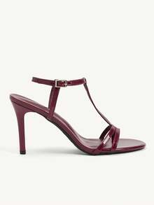CUCCOO CHICEST Giày nữ mùa hè mới, sandal cao gót mũi tròn cho nữ. - Màu Đỏ Sâu - Xem 3