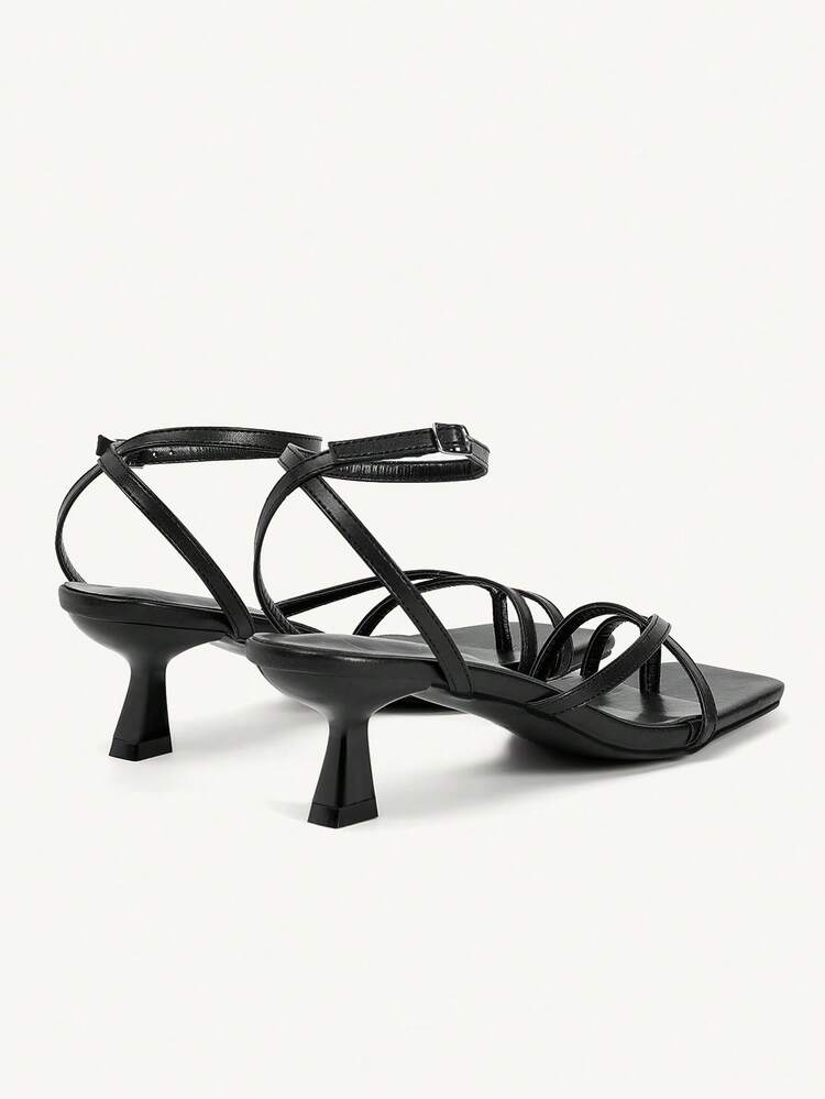 CUCCOO CHICEST Blue Mezzanine High-Heeled Sandals Square Toe Thin Strap Buckle Strap Elegant Sandals Wedding Shoes Summer Shoes Bride Shoes