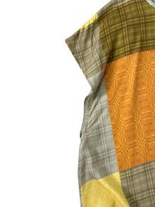 Rusticease Plus Size Color Block Minimalist Round Neck Short Sleeve Dress - Multicolor - View 5