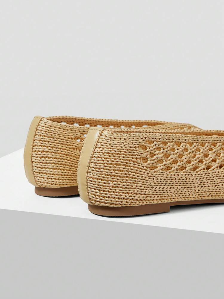 WOMEN HOLLOW OUT SQUARE TOE FLATS SPRING SHOES
