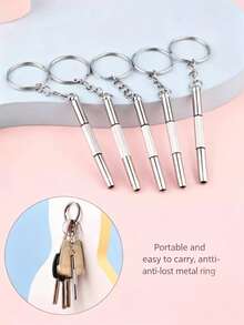 2pcs Mini Steel Glasses Screwdriver,Multifunction Eyeglass Screwdriver Repairing Kit, Tiny Screwdriver For Glasses Tightening Repair Screwdriver With Keychain,Portable Hand Tools, Precision Screwdriver Tools Christmas For Holiday Gift Giving, Tools For Men - Silver - View 10