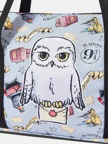 HARRY POTTER X SHEIN Túi đeo vai cỡ lớn phong cách Punk, thích hợp cho công sở, sử dụng hàng ngày. - Màu Khỏa thân - Xem 3