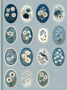Joivida 3Pcs/6Pcs Vintage Floral Journal Sticker Set, Matte Paper With Retro Flower & Vase Pattern, For Scrapbooking, Journal Decoration And DIY Crafts, Ideal For Notebook, Diary And Art Projects - multicolor - View 7