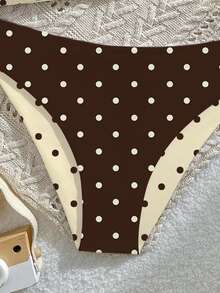 SHEIN Conjunto de traje de baño de 2 piezas para adolescentes, top halter ajustable y Bottom triangular de tela de punto con estampado floral aleatorio casual y lindo, adecuado para fiestas de playa, piscina y vacaciones de verano de chicas adolescentes - Multicolor - Ver 6
