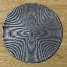Round Braided Placemats Set Of 6 Table Mats For Dining Tables Woven Washable Non-Slip Place Mats - Light Grey - View 9