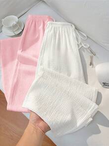 Elamini Petite Thiết kế tối giản đen trắng cổ điển, quần nữ dáng suông thoải mái, phù hợp cho công sở, phong cách Pháp thanh lịch, thích hợp cho mùa hè. - Nhiều màu - Xem 6