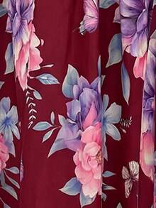 SHEIN Sweetro Váy slip đi biển in họa tiết phong cách Bohemian - Màu Đỏ Sâu - Xem 5