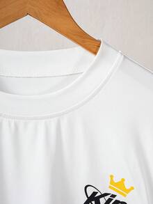 Fantacosmos 2件套青少年（男童）春夏运动休闲足球泼墨印花短袖T恤和短裤套装 - 紅色 - 查看 3