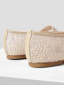 MOTF PREMIUM WOMEN'S COMFORTABLE VERSATILE SQUARE TOE MARY JANE FLATS, SUITABLE FOR COMMUTING & CASUAL WEAR - Light apricot - View 10