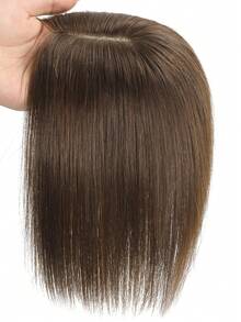 Silk Base Virgin human Hair Topper Brown Top Hairpiece Straight Toppers for Women 7*9cm Toppers - S2 - View 4