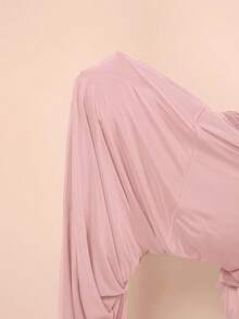 SHEIN BAE 大码连衣裙、夏季、生日、情人节大码连衣裙、性感大码连衣裙、曲线连衣裙、正式场合、曲线、派对、不对称领口、露肩连衣裙、开衩、褶皱、荷叶边优雅连衣裙、修身、素色连衣裙、女士基础款连衣裙、西式女装、夏季连衣裙、夏季连衣裙、紧身连衣裙、复活节、春季服装 - 淺粉色 - 查看 7