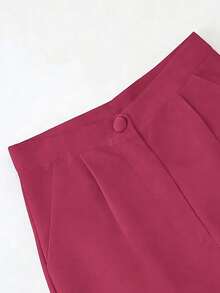 Franclia Plicated Detail Wide Leg Shorts - Hot Pink - View 3