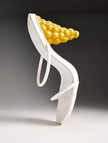 SHUZIA 女士PU踝带时尚前卫葡萄形高跟凉鞋 - 白色 - 查看 7