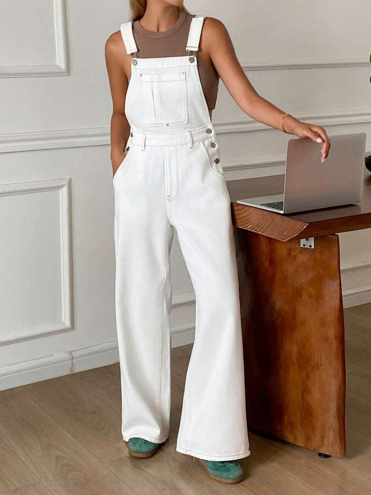 Women's Waist Cinching Overalls, Loose Casual Denim Bib Pants And Jumpsuit