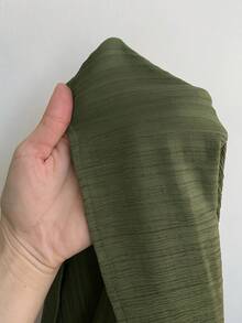 Feyla Women's Solid Color Minimalist Long Sleeve Dress, Casual Everyday Wear - Army Green - View 8