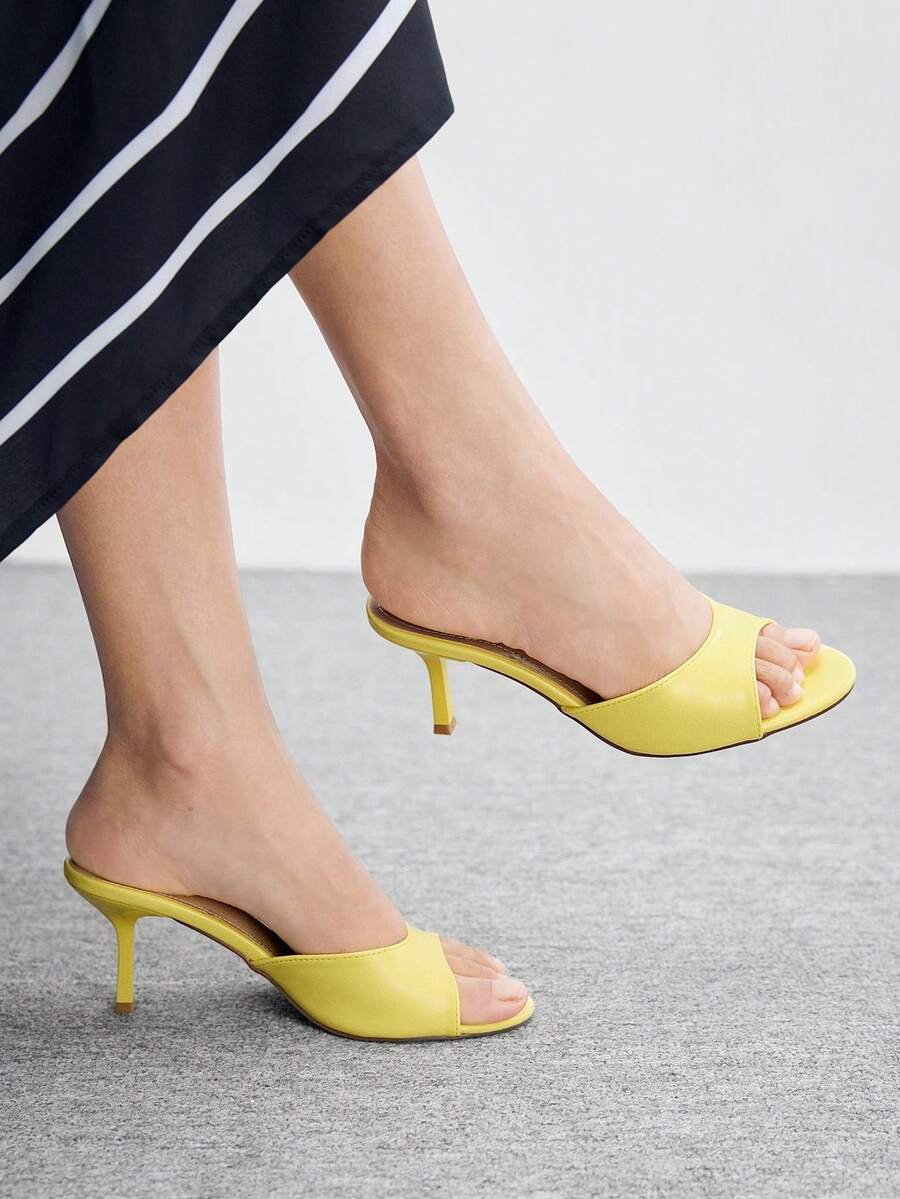 CUCCOO BIZCHIC Woman Shoes Ladies' Stylish Versatile High Heel Sandals Wedding Shoes For Summer Graduation Heels Prom Heels Vacation Shoes Summer Elegant All-Match Business Casual Business Chic Spring Shoes Spring Break Easter For Christmas Summer Shoes - Light yellow 1 - View 1