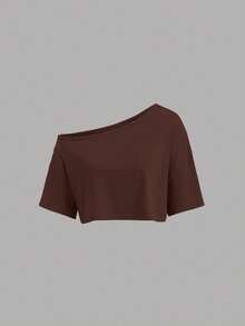 Sweetra 3 chiếc áo thun ngắn tay cổ lệch dáng crop dành cho nữ, phong cách thường ngày thanh lịch, thích hợp mặc đi làm, mùa hè. - Nhiều màu - Xem 6