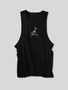 GymBeat Áo tank top thể thao cổ tròn in hình đồ họa cử tạ dành cho nam giới - màu đen - Xem 2