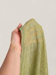 SHEIN ICON 大码女士露背透视度假连衣裙 - 軍綠色 - 查看 10