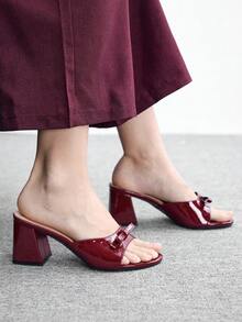 CUCCOO BIZCHIC 女士时尚高跟凉鞋 - 酒紅色 - 查看 5