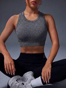 Easithlete Easithlete 女士休闲运动无缝透气背心 - 黑色 - 查看 6