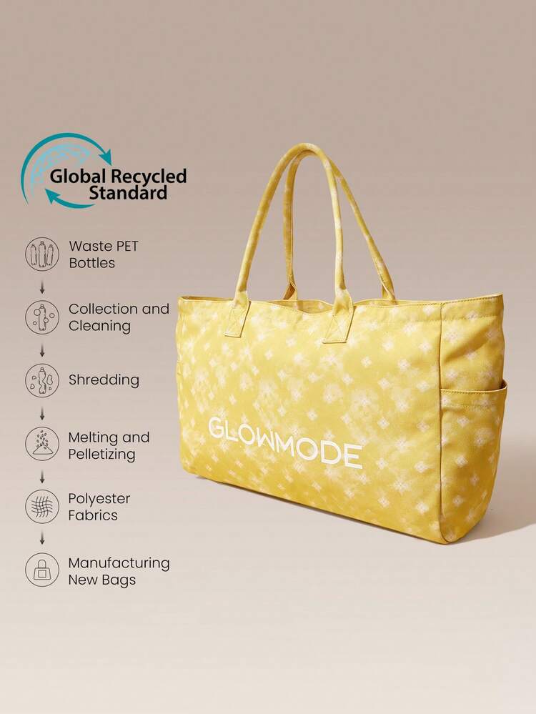 Big Glow 27L Side Pockets Large Storage Capacity Canvas Tote Bag Gym Studio Travel Vacation Holiday Daily Active Wear