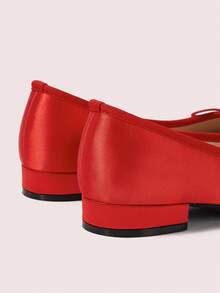 CUCCOO DOLLMOD Sepatu Wanita dengan Gesper Pita, Ujung Persegi, Nyaman, Manis, Satin, Warna Merah Muda Terang, Sepatu untuk Perjalanan Sehari-hari dan Musim Panas - Burgundy - View 5