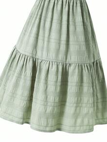 Emery Rose Kids Emery Rose Kids 少女纯色方领荷叶边下摆休闲连衣裙 - 彩色 - 查看 6
