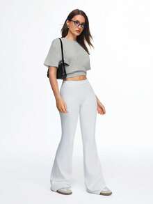 CourtClass CourtClass Women's Casual Sports Tennis Letter Print Loose Short Sleeve T-Shirt, Summer - Grey - View 6